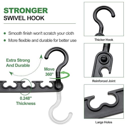 8-Pack-Closet-Organizers-and-Storage,Sturdy Organization-and-Storage-Hangers-Space-Saving for Wardrobe,Dorm-Room-Essentials for College Students Girls Smart Clothes Hanger Apartment Essentials thumbnail 6