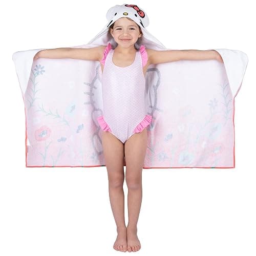 Hello Kitty Bath/Pool/Beach Soft Cotton Terry Hooded Towel Wrap, 24 in x 50 in, By Franco Kids thumbnail 3