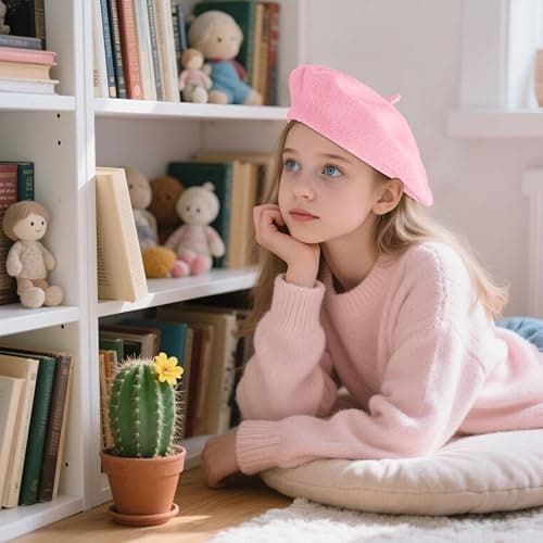 choyaxo French Beret Hats Solid Classic Beret Hats for Girls thumbnail 5