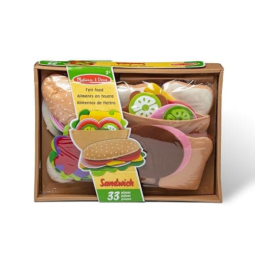 Melissa & Doug Felt Food Sandwich Play Food Set (33 pcs), Orange, 1 Count thumbnail 3