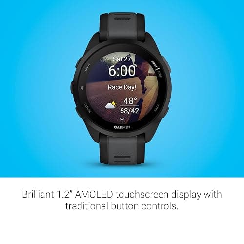 Garmin Forerunner® 165, Running Smartwatch, 43mm, Black | Essential Training & Recovery Features, Built-In GPS for Distance, Pace & Speed, Garmin Coach, Daily Suggested Workouts thumbnail 3