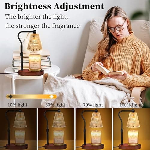 seenlast Candle Warmer Lamp with Timer Dimmer Adjustable Height,Mothers Day Gifts,Electric Wax Warmer Vintage Home Decor for Scented Jar Candles,Birthday Gifts for Women thumbnail 4