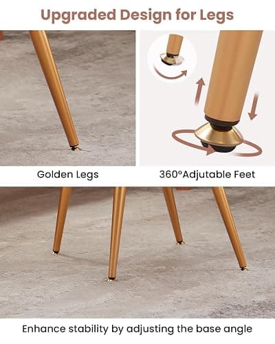 ZYKZYK Updated Vanity Chair, Storage Ottoman with Folding Back & Gold-Toned Metal Legs, Ottoman Seat with Teddy Velvet for Dressing Room Living Room Bedroom, 16" x 12.5" Inch thumbnail 8