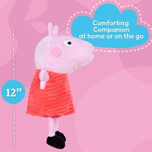 Kids Preferred Peppa Pig 12" Plush, Babies 0 Months and Up, Super Soft, Beans in Bum, Embroidered Details, Ideal for Baby Shower and Expecting Parents thumbnail 5