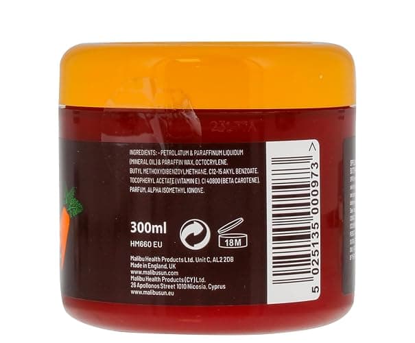 Malibu Sun Bronzing Fast Tanning Body Butter with Beta Carotene, Tropical Coconut Fragrance, 300ml - 0 Sun Protection Factor (SPF) - 300 ml (Pack of 1) thumbnail 2