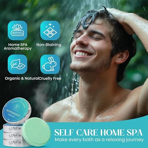Bofuoos Shower Steamers Aromatherapy, Birthday Gifts for Men Teen, Stocking Stuffers White Elephant Christmas Gift for Adults, Natural Essential Oils Bath Bombs Relaxation SPA – 15 Tablets thumbnail 2