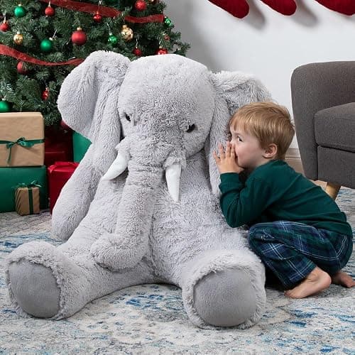 Vermont Teddy Bear Giant Elephant Stuffed Animal – 4 Foot Big Stuffed Elephant Plush from Giant Cuddle Collection Collectible Plushie for All Ages – Finished in The USA thumbnail 6