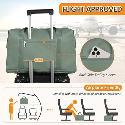 Expandable Travel Duffle Bags Weekender Overnight Bags for Women Men Hospital Bag for Women Labor Delivery with Toiletry Bag Waterproof thumbnail 5