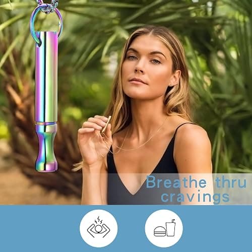 BOLAGTIER Anxiety Breathe Necklace Mindfulness Breathing Necklace Stress Relief Stainless Steel Pendant Necklace for Women Men thumbnail 2