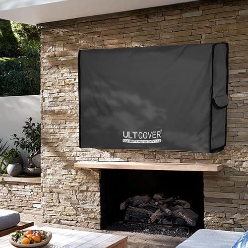 ULTCOVER Waterproof Outdoor TV Cover for 28-32 inch Outside Flat Screen Televisions with Mounts and Stands, Black thumbnail 7