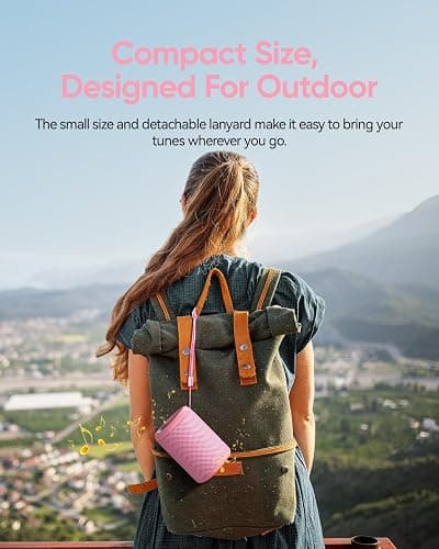 Portable Bluetooth Speaker with Lights, Stocking Stuffers, Powerful Crystal Clear Sound, IPX5 Waterproof, All Day Playtime, BT 5.3, TWS Paring, Small Wireless Speaker for Outdoor, White Elephant Gifts thumbnail 5