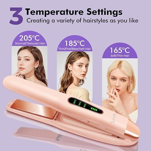 SUNMAY Cordless Hair Straightener, Titanium Portable Straightener for Travel, Dual Voltage Cordless Flat Iron Hair Straightener 2 in 1 with Comb & Clip for Women, Heat-up in Seconds, USB-C Fast Charge thumbnail 4