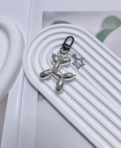 LAEKOU Star Balloon Dog Keychain for Women, Cute Y2K Key Chain Accessories, Aesthetic Charms for Bag Backpack thumbnail 2