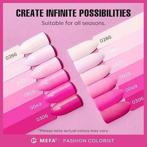 MEFA Pink Gel Nail Polish Set 6 Colors, Hot Pink Shades Spring Neon Light Bright Magenta Electric Tones Craze Nail Art Design at Home DIY Decorations Manicure Kit Gifts for Women thumbnail 4