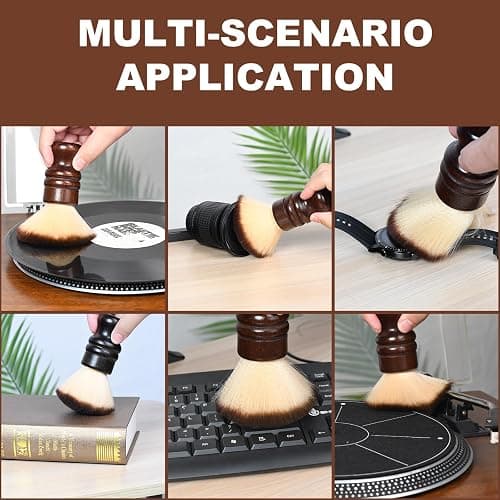 2-in-1 Vinyl Record Cleaning Kit with Stylus Brush - Anti Static Soft Record Cleaning Kit for Albums Record Players - Retro Wooden Handle Record Brush - High Density Microfiber Bristles Vinyl Brush thumbnail 8