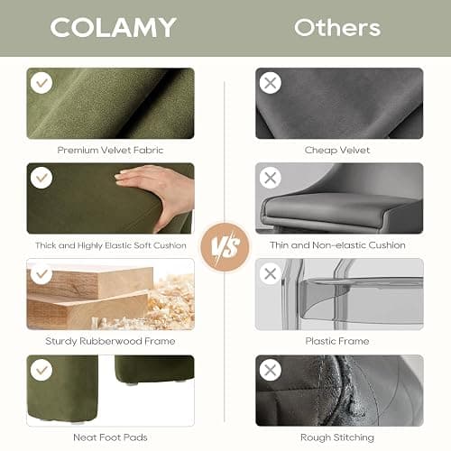 COLAMY Modern Velvet Accent Chair Set of 2, Upholstered Barrel Chairs, Comfy Side Arm Chairs with 3 Legs for Living Room, Bedroom, Reading, Green thumbnail 7