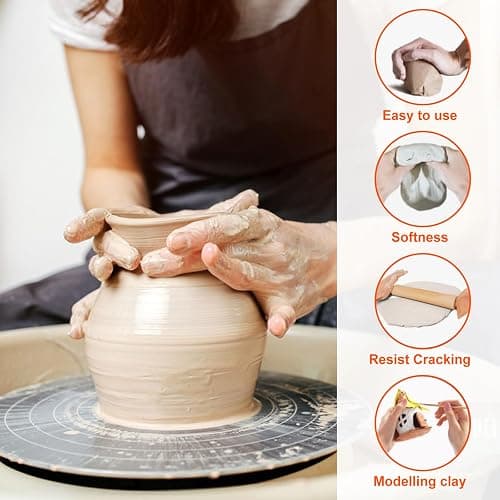 DOTUHAO Pottery Clay, 4.4 LB Air Dry Clay, Clays for Pottery, Ceramic Clays for Sculpting, and Hand Building, Ideal for Beginners and Advanced Sculptors, Home DIY (White,4.4 LB) thumbnail 2