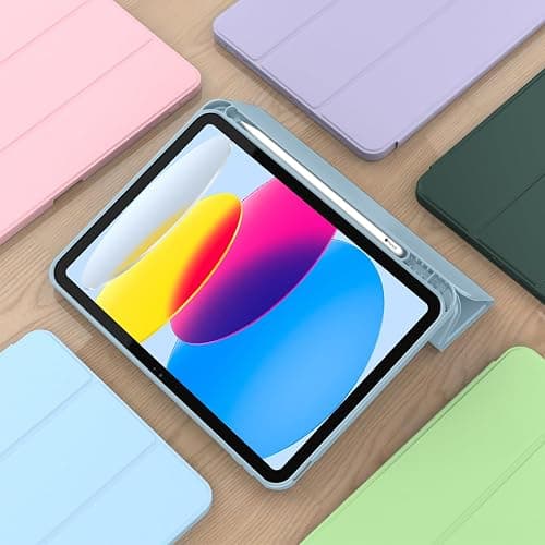 ToaPoia Case for iPad (A16) 11 Inch 2025/iPad 10th Generation 10.9 Inch 2022, Slim Trifold Stand Protective Cover with Pencil Holder and Soft TPU Back,Support Auto Sleep/Wake (Light Blue) thumbnail 6