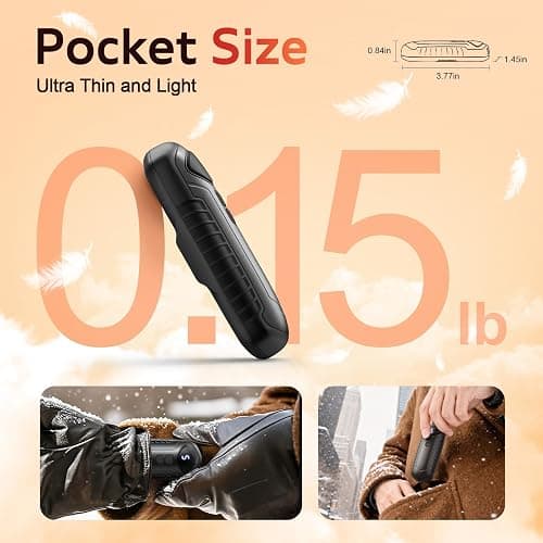 Rechargeable Hand Warmers 2 Pack, 6000mAh Electric Hand Warmers, 5-Settings, Portable Pocket Heater, Great for Men Women Kids, sutable for Outdoors Office Travel Hunting thumbnail 4