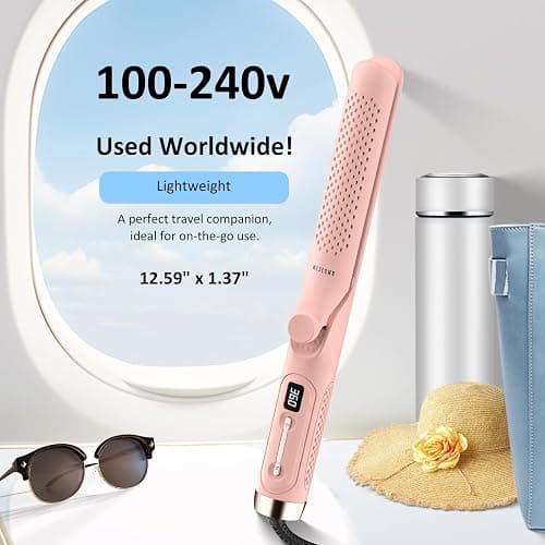 MESCOMB 360° Airflow Styler Curling Iron - Dual Voltage Hair Straightener and Curler 2 in 1 with Vented Cool Air to Lock in Style, 1.25 Inch Flat Iron Hair Straightener, Long Curling Wand, Adjust Temp thumbnail 7
