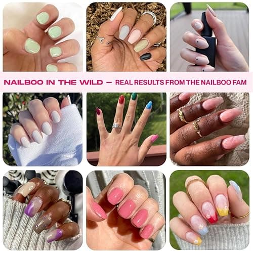 Nailboo Dip Powder Nail Kit – Includes 3 Custom Made Dip Powders, Gel Base Coat, Activator, Top Coat, Pro Tools for Salon-Quality Nails, No UV Light Needed, Multi-Color, 0.8oz Each thumbnail 9