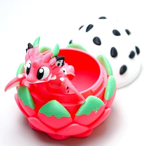 LUYUCUBE Colourful 3D Printed Dragon Egg,Little Dragon Inside Egg,Flexible Realistic Articulated Animal Fidget Toys,Mystery Figurines Gifts,Executive Desk Décor and Festival Collectible (Pitaya) thumbnail 4