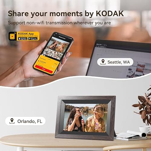 KODAK 10.1 Inch WiFi Digital Picture Frame with 32GB Storage, Electronic Smart Digital Photo Frame 1280x800 IPS Touch Screen, Auto-Rotate, Share Moments Instantly Gifts for Women Mothers Day Christmas thumbnail 6