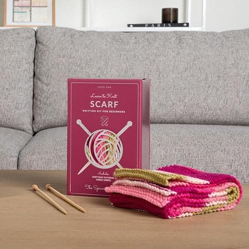 The Spinning Hand Knitting Kit for Beginners Adults – Learn to Knit Scarf Kit with Yarn, Needles & Step-by-Step Video Tutorials – Complete Starter Set (Dragonfruit) thumbnail 8