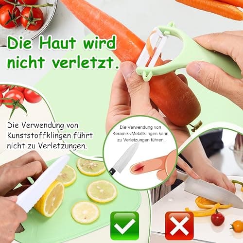 Kindermesser,8-teiliges Spielzeug Sets,Montessori Messer für Kindermesser ab 2 Jahren, Kinder sicheres Lernmesser,Lernspielzeug für die frühkindliche Förderung,Geschenk für kleine Köche(Fisch) thumbnail 6