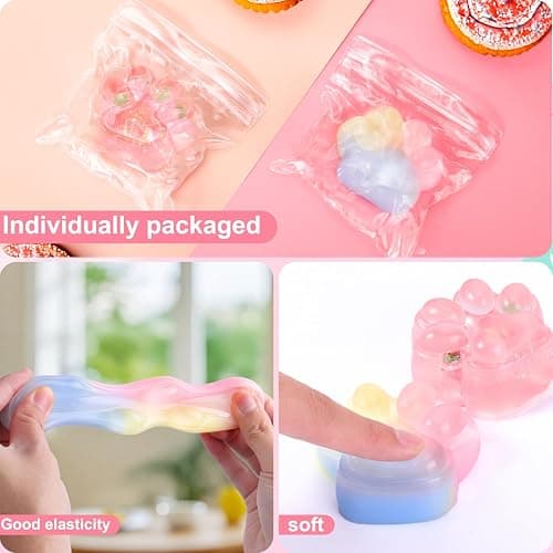 Vodolo Taba Squishy Cat Paw,2 PCS Ultra-Soft Stress Relief Squishy Fidget Toys Adults,Small Cute Sensory Squeeze Toys,Fun Kids Enjoy Decompression Toy,Soft and Relaxing Squeezing Toy thumbnail 4