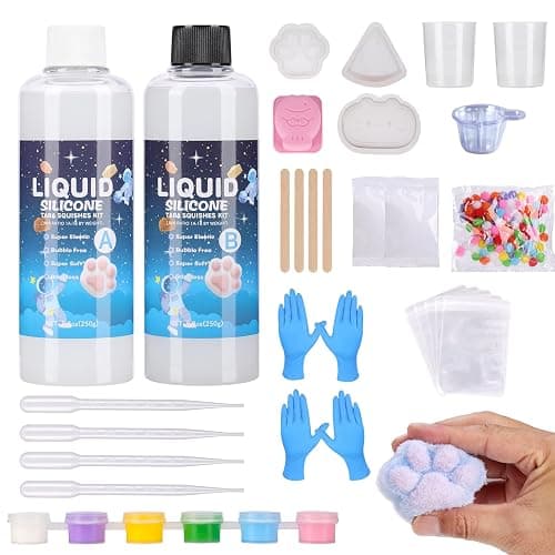 Ktdorns Fun 18oz Taba Squishy Kit with Mold & Flocking Powder - DIY Stress Relief Toy for Taba Squishy Paw and Sticky Lovers - Image 1