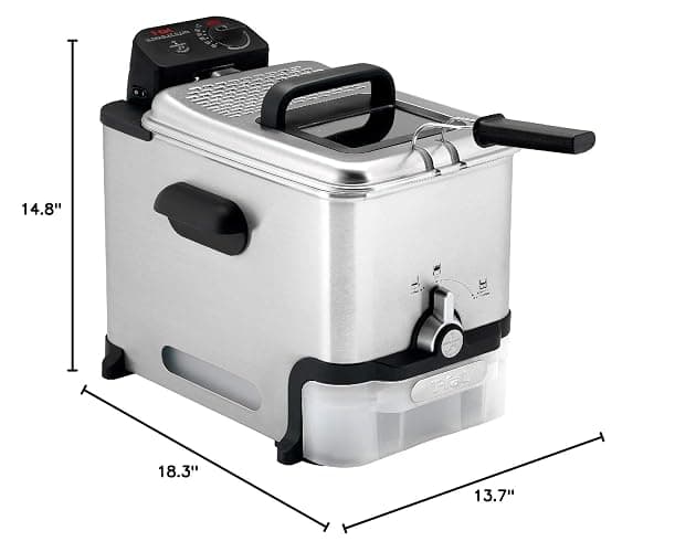 T-fal 3.5L Stainless Steel Deep Fryer with Basket for Home Use, 1700W, Deep Fryer with Oil Filtration, Temp Control, Digital Timer thumbnail 3