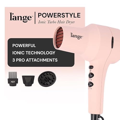 L'ANGE HAIR PowerStyle Turbo Ionic Hair Dryer | 1875 Watt Professional Blow Dryer with Diffuser & Concentrator | Multiple Heat & Speed Settings for Fast Drying | Salon-Grade Styling Tools, Blush thumbnail 2