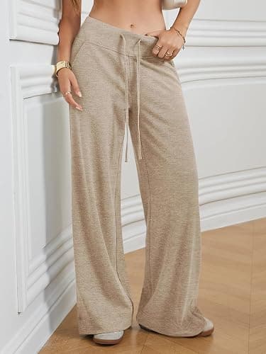 ATHMILE Womens Wide Leg Sweatpants Baggy Drawstring Sweat Pants | High Waisted Straight Leg Casual Fashion Fall Workout Gym Joggers thumbnail 3