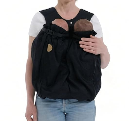 Weego Twin - The Original Baby Carrier for Twins from Birth (from 1,800 Grams) - Easy to Use, Ergonomic, Oeko-TEX 100 - Baby Carrier Bag Simply Black thumbnail 3