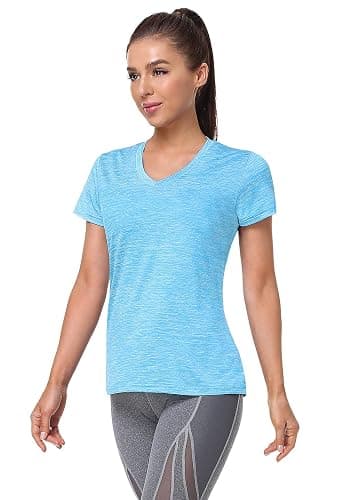5-Pack Women's Short Sleeve Dry Fit T-Shirt Moisture Wicking Athletic V-Neck Tee thumbnail 4