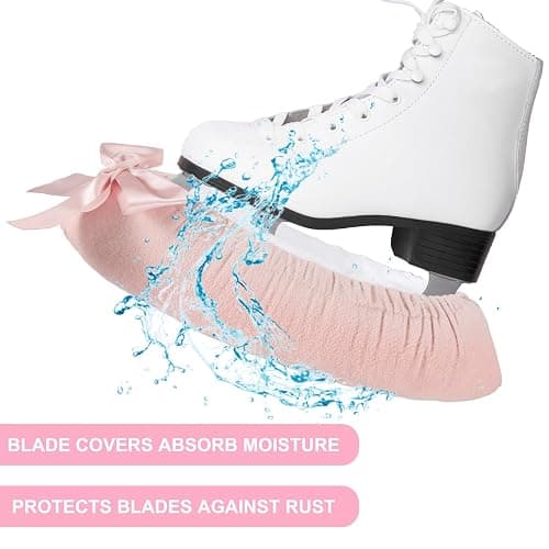 Soulchen Pink Bow Ice Skate Blade Covers Puffy Winter Sports Ice Skate Guards for Women Youth Adults Figure Hockey Skating Blade Protector Accessories Gifts thumbnail 5