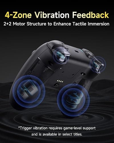EasySMX X05Pro Wireless PC Controller – Quiet-Press Buttons, 2-Stage Impulse Triggers, 2 Programmable Buttons, Hall Joysticks, 1000mAh Battery, 1000Hz Polling Gaming Controller for PC/Switch/Android/iOS thumbnail 4