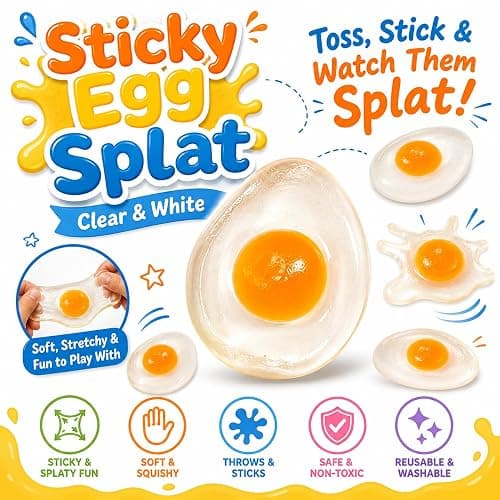 The Dreidel Company Sticky Egg Splat (Clear, 12-Pack) thumbnail 4