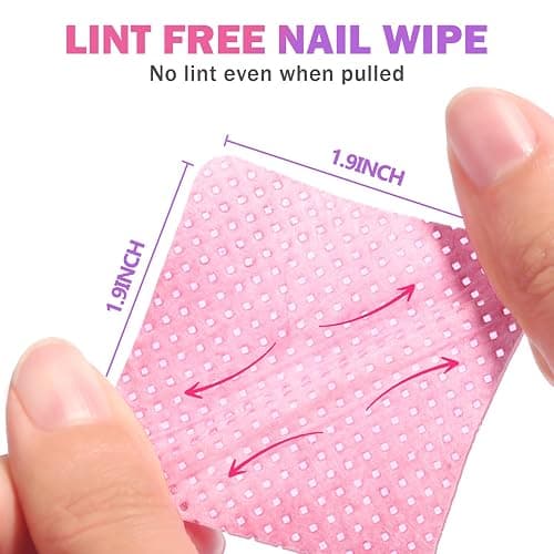 Makartt Lint Free Nail Wipes: Nail Polish Remover Pads 1000PCS Eyelash Extension Glue Wipes, Super Absorbent Soft Gel Nails Wipes Dry Wipes for Nail Prep and Gel Polish Remover, Pink thumbnail 2