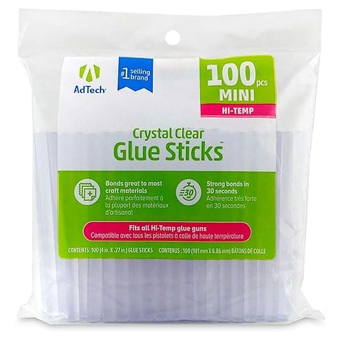 Adtech W229-34ZIP100 Mini Hot Glue Sticks, 100 pack, Clear 100 Count - 100 pieces (Pack of 1)