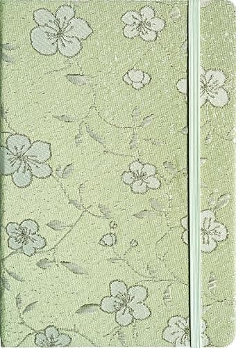 ipoul A5 Notebook, Ruled Paper, Lined Page, Hardcover, Layflat, Linen Cover, Flower Fabric, Journal for Women, Elastic Band Closure, Cute Notebooks for School, Office, Personal Writing, Green - Image 1