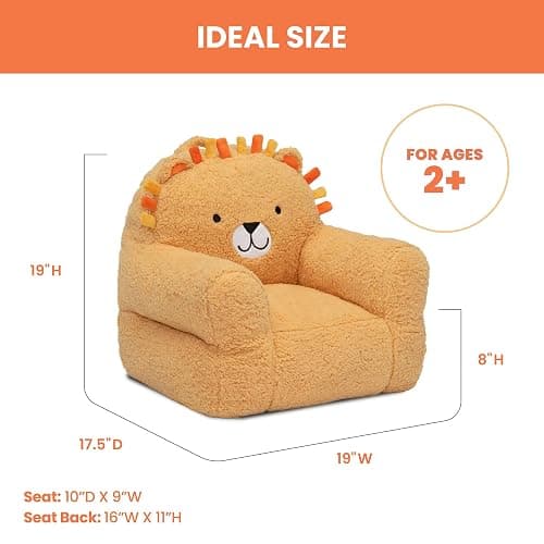 Delta Children Lion Cozee Buddy Chair, Orange thumbnail 3