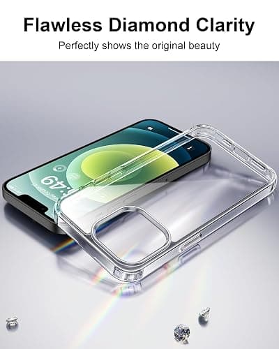 HOOMIL Case for iPhone 12 and iPhone 12 Pro 6.1-Inch, Non-Yellowing, Drop Protection, Anti-Scratch Transparent Hard Back Phone Cover - Crystal Clear - for iPhone 12/12 Pro - Clear thumbnail 3