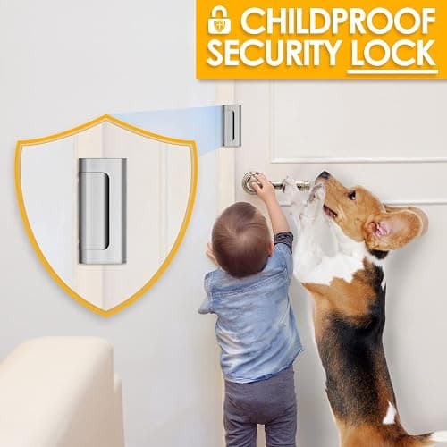 Door Reinforcement Lock Home Security - Door Locks for Kids Safety Childproof Door Latch Guard with 3" Stop Withstand 800 lbs Inward Swinging Front Door Upgrade Night Lock Prevent Unauthorized Entry thumbnail 6