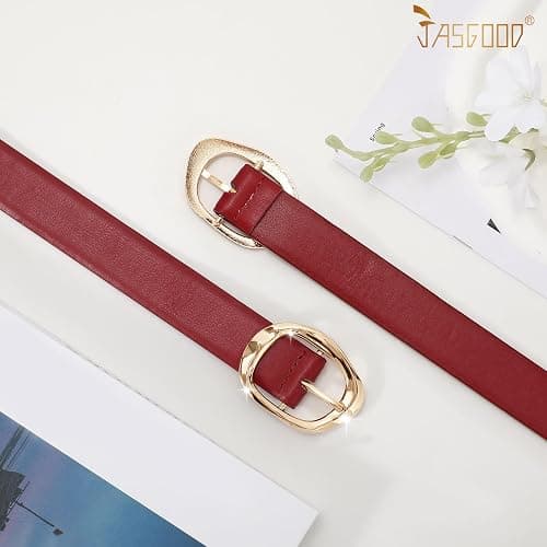 Women Leather Belt for Jeans Pants Ladies Casual Waist Belt Fashion Women Belt with Gold Buckle thumbnail 3