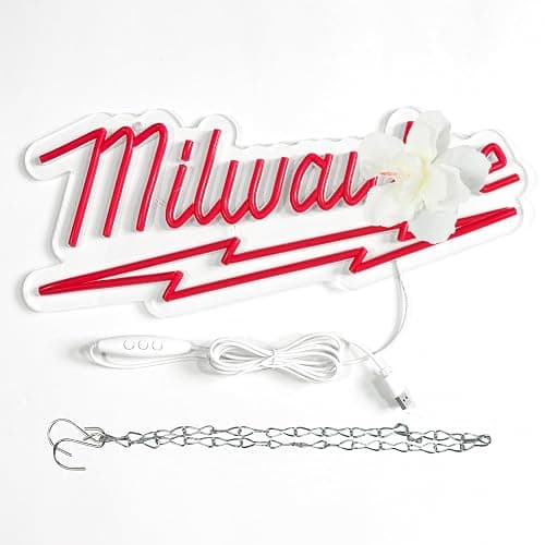 Milwaukee Parts Shop and Repair Service station Neon Sign For Store Garage Party Man Cave Wall Decor Best Gift thumbnail 7