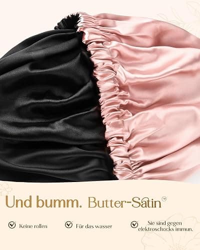 YANIBEST Doppelschichtige Satinhaube Seidenhaube zum Schlafen Verstellbare Haube für Frauen mit lockigem natürlichem Haar thumbnail 4