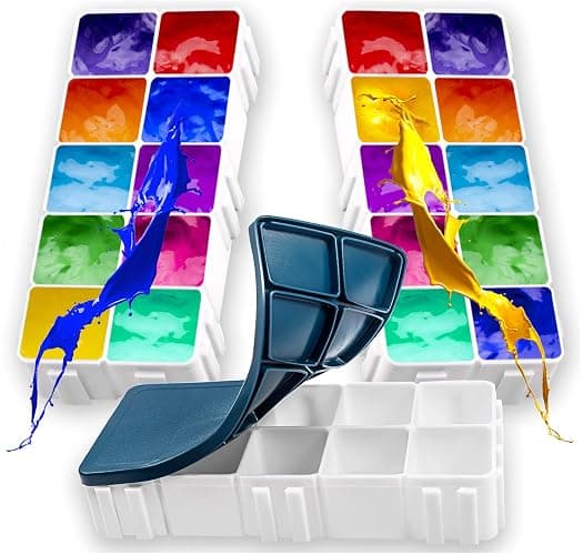 30 Compartments Plastic Paint Palette with Lid, Airtight Leakproof Watercolor Palette for Gouache, Acrylic and Oil - Image 1