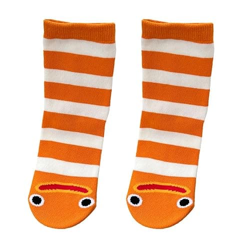 Garden Eel Socks, Japanese Okinawa Garden Eel Socks, Cute Conger Eels Striped Sock, Fun Cotton Household Sock - Image 1